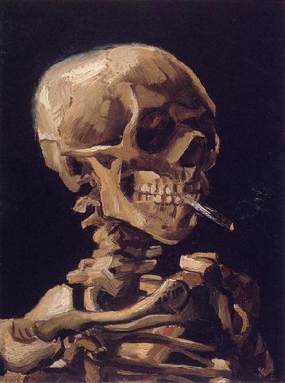 Vincent Van Gogh Skull of a Skeleton with Burning Cigarette oil painting picture